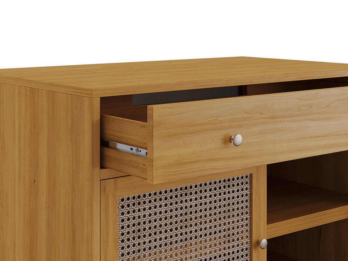 WASCHBECKENUNTERSCHRANK - 90 cm x 55 cm - holz - naturfarben hell Mansulan - Naturfarben, Holz (90/80/55cm) - Vente-Unique