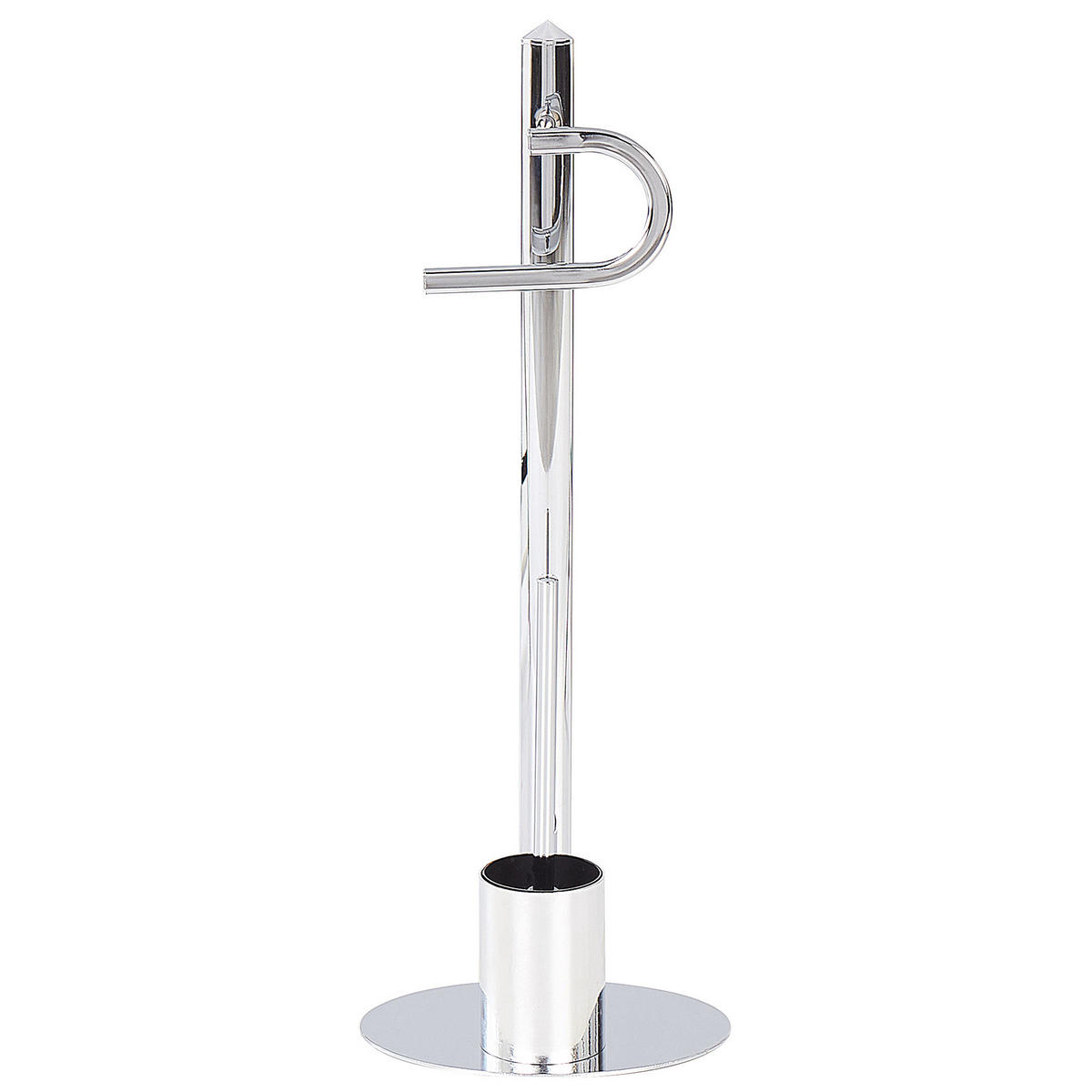 TOILETTENPAPIERHALTER mit Bürste Metall Silber Sarto - Silberfarben, Metall (28/78/20cm) - Beliani