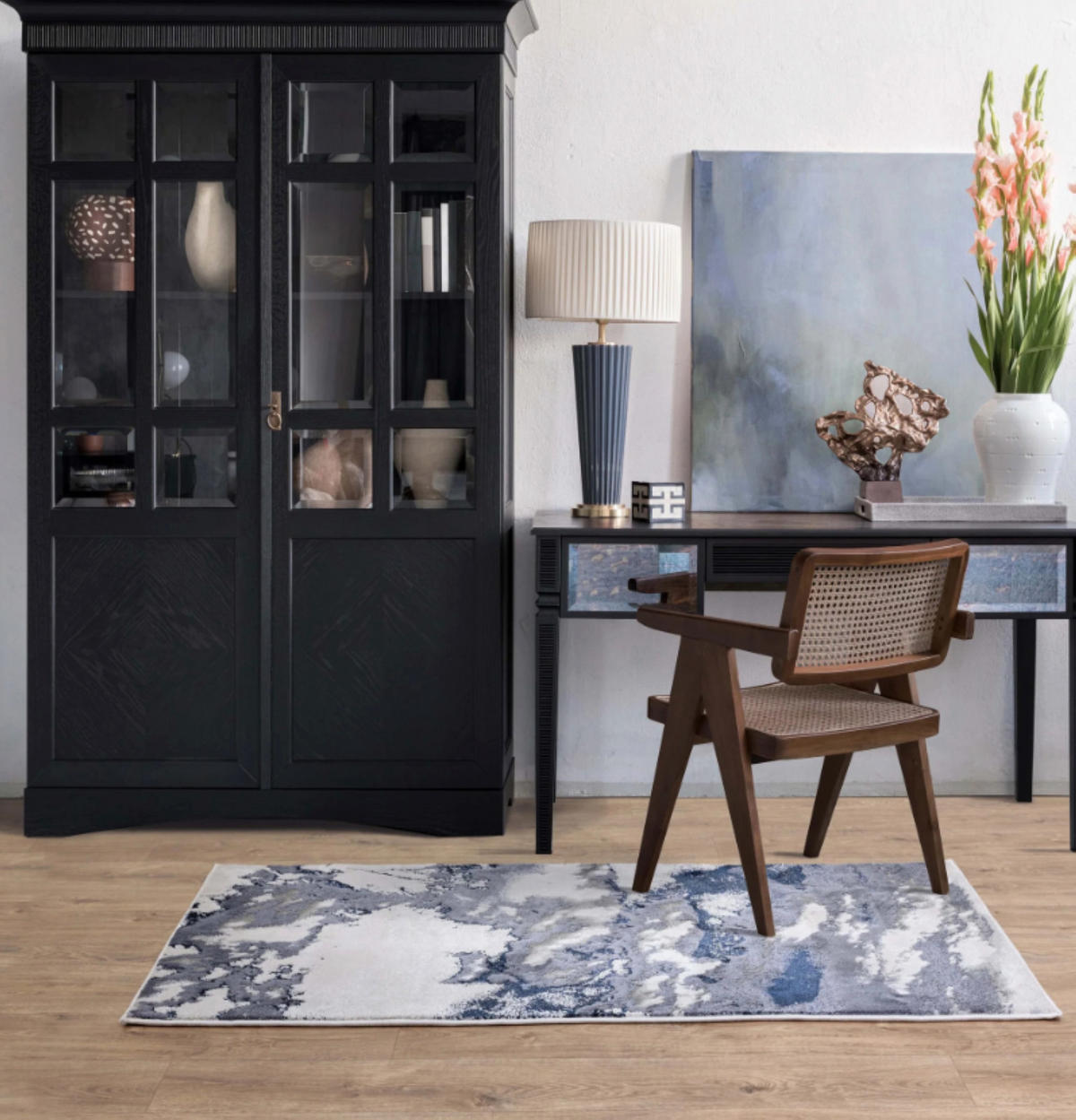 TEPPICH modern Wohn-/Schlafzimmer TORNADO Blau 120 x 170 cm - Blau, Textil (120/170cm) - Novatrend