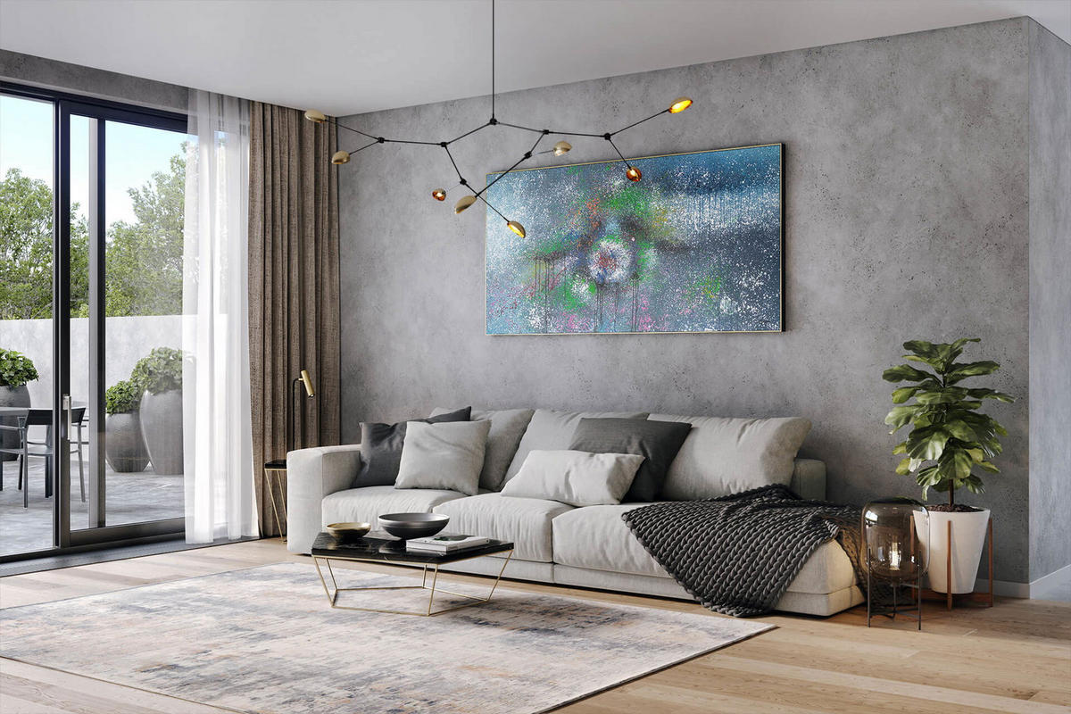 ÖLGEMÄLDE XXL Grün 200/100 cm - Grün, Holz/Textil (6.68/100cm) - KUNSTLOFT