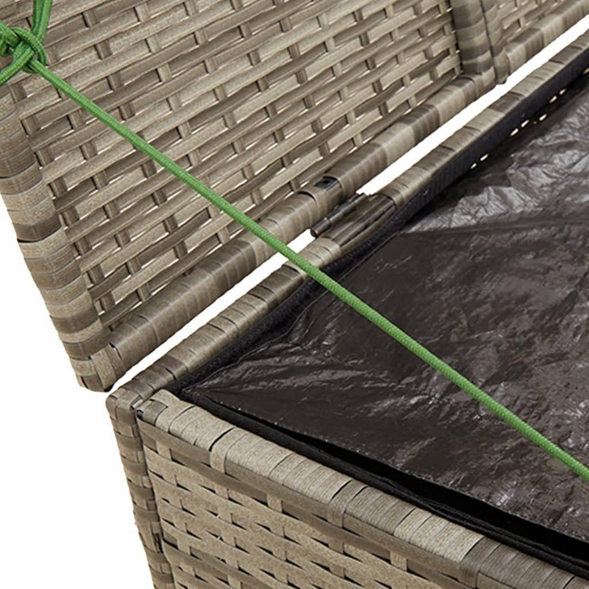 GARTENTRUHE Grau 291L Poly Rattan - Grau, Kunststoff (75/59/80cm) - vidaXL