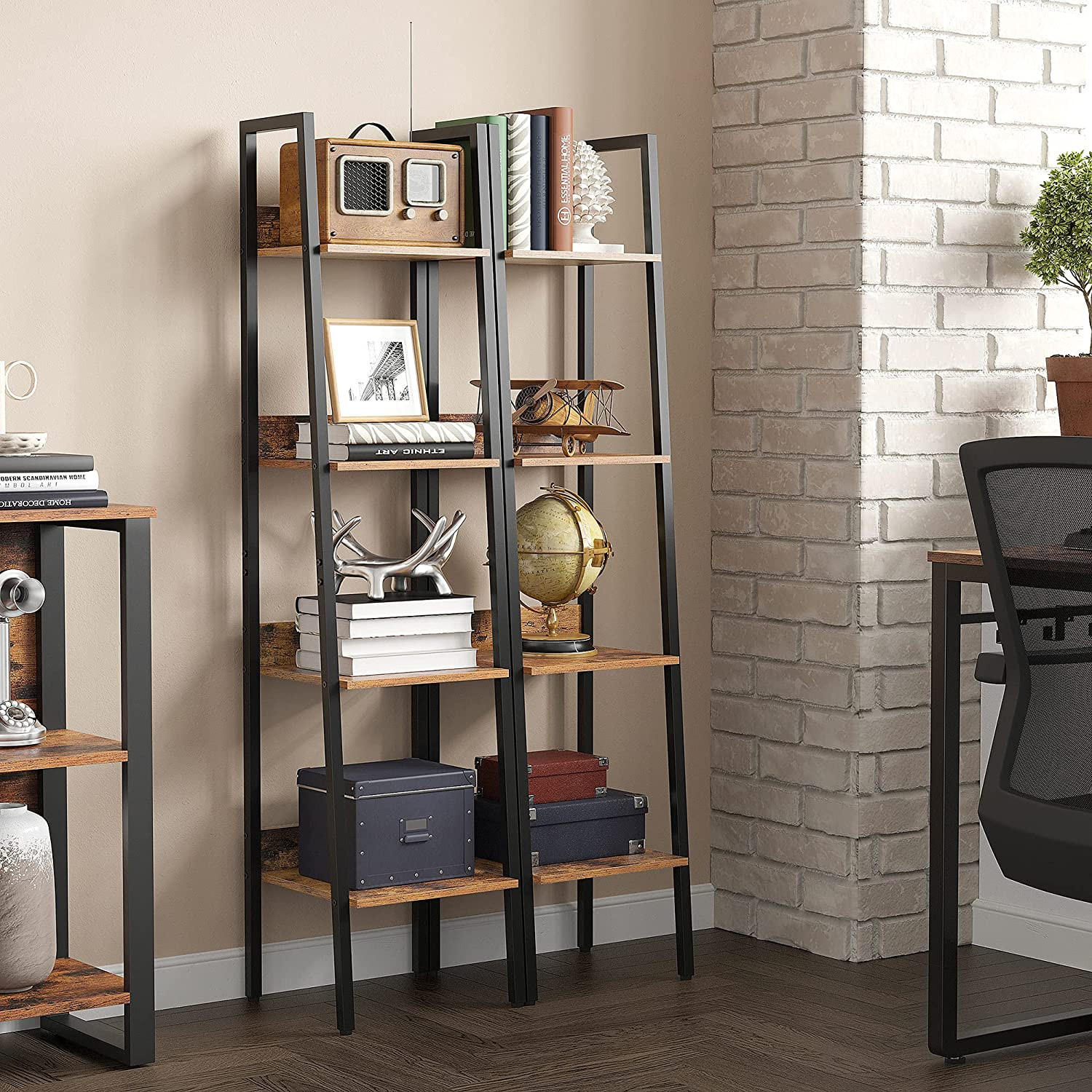 BÜCHERREGAL LEITERREGAL - Braun, Holzwerkstoff (30/140/33.8cm) - Hansiro