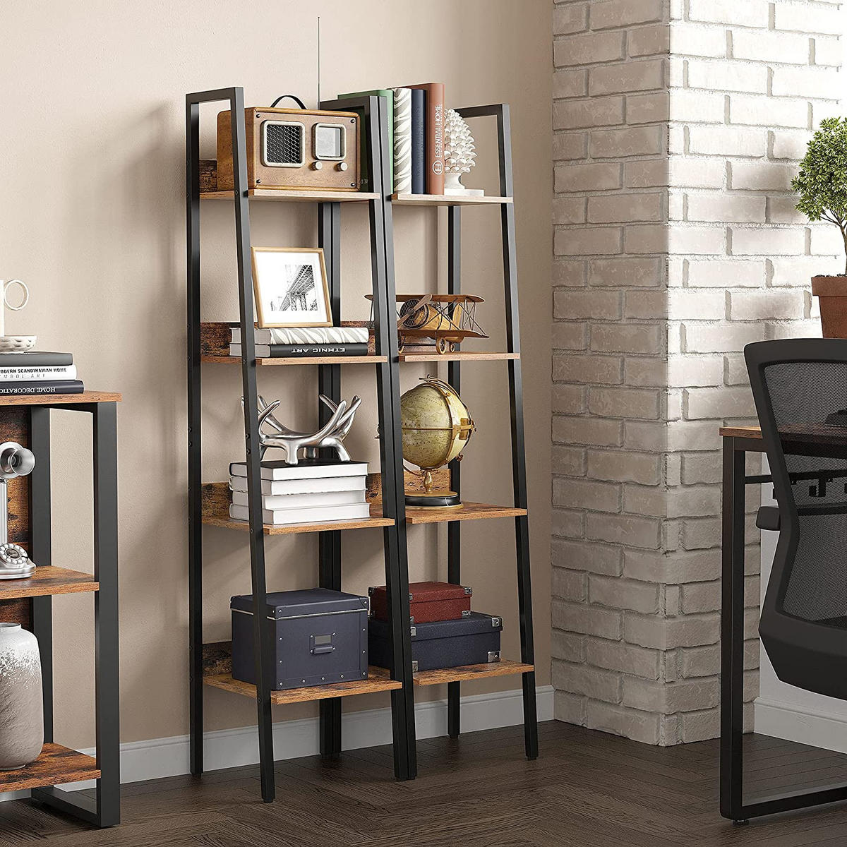 BÜCHERREGAL LEITERREGAL - Braun, Holzwerkstoff (30/140/33.8cm) - Hansiro
