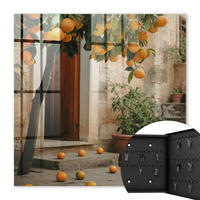 SCHLÜSSELBOX Schwarz 30x30 cm- Türöffnung nach rechts - Gemütliche Terrasse - Orange, Metall (30/30/5cm) - TULUP