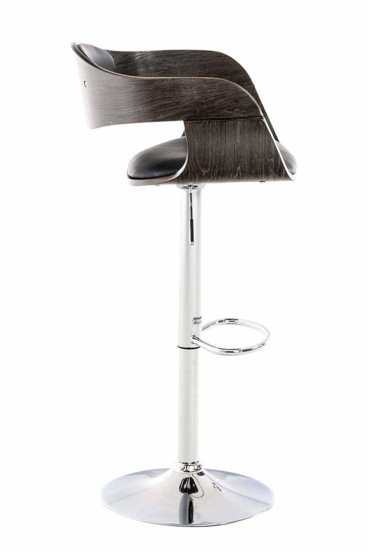 BARHOCKER 2er Set Lederlook schwarz/grau - Grau, Textil/Metall (50/88/48cm) - CLP