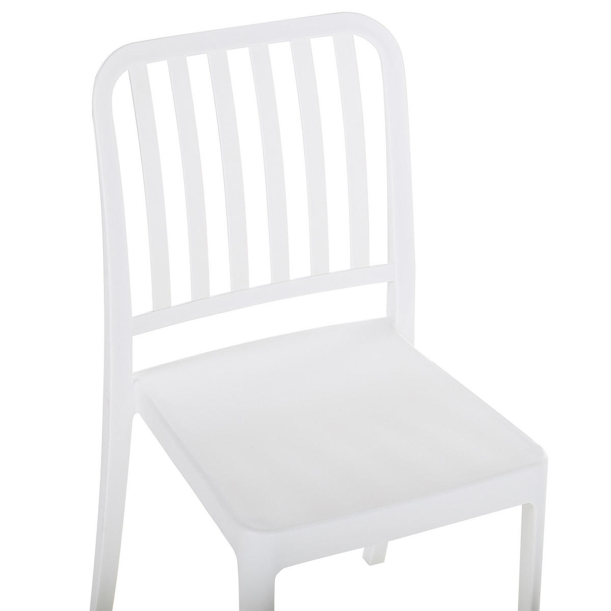 GARTENSTUHL 2er-Set Kunststoff weiß Sersale - Weiß, Kunststoff (42/82/47cm) - Beliani