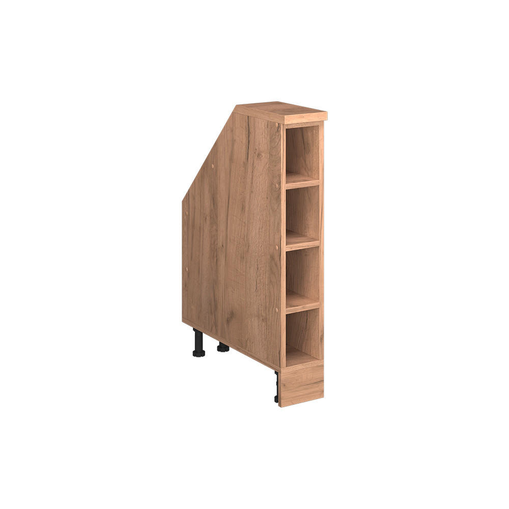 Vicco SKŘÍŇ POD ŠIKMOU STŘECHU Rion Zlatý mocný dub 15 x 81.8 cm se 4 přihrádkami, korpus skříně hloubka 60 cm