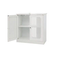 WASCHTISCHUNTERSCHRANK aus MDF 60x30x60 cm und Spanplatte Weiß mit Lamellenfront, verstellbarem Einlegeboden und Stauraum - Weiß, Holzwerkstoff (60/60/30cm) - Modfu