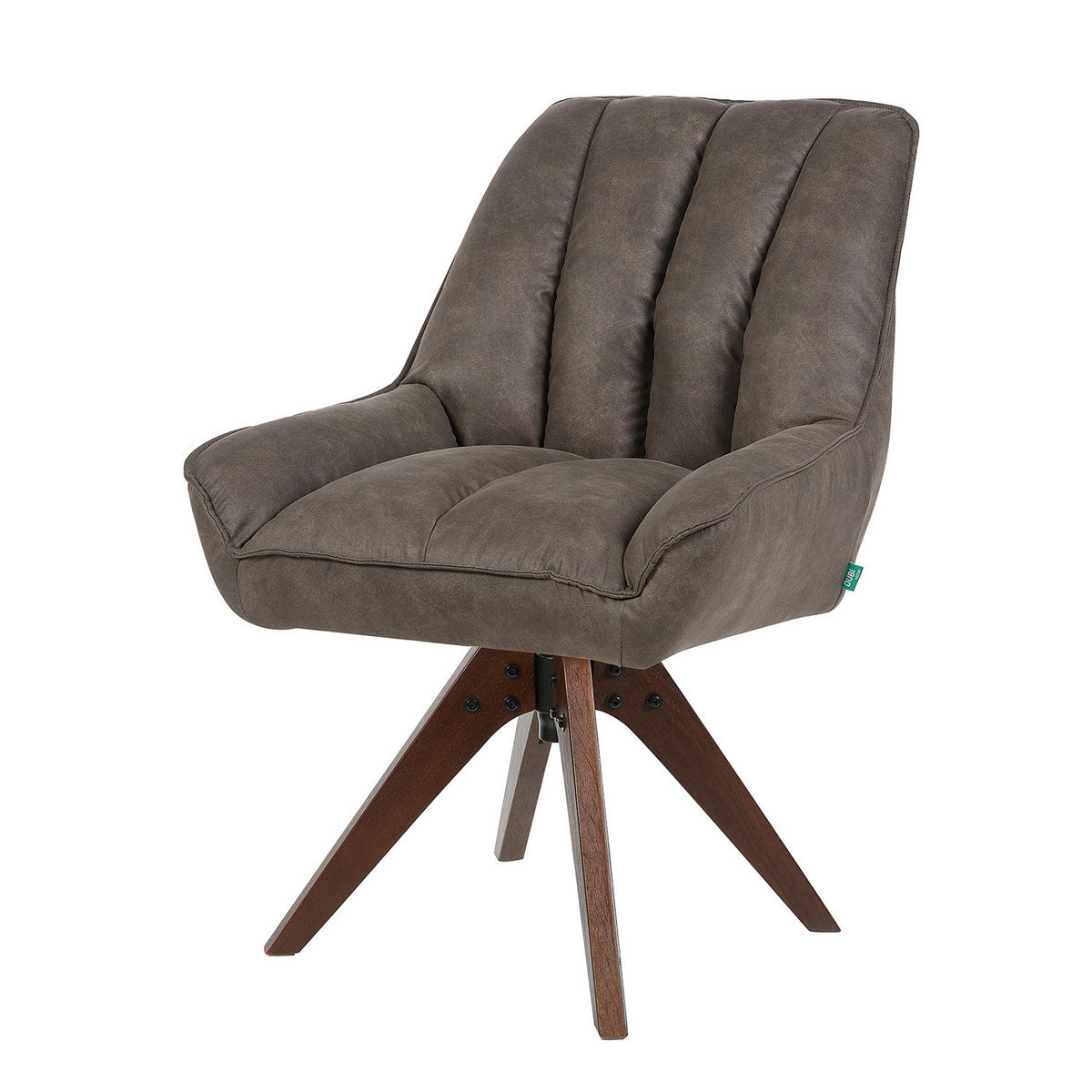 DREHSTUHL Mika-Lio 2er-Set - Taupe/Nussbaumfarben, Eichenholz/Holz (60/88/68cm) - DUBI Möbel