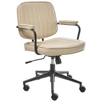 KANCELÁŘSKÁ ŽIDLE Umělá kůže Béžová Berne - béžová, plast (60/80/60cm) - Beliani