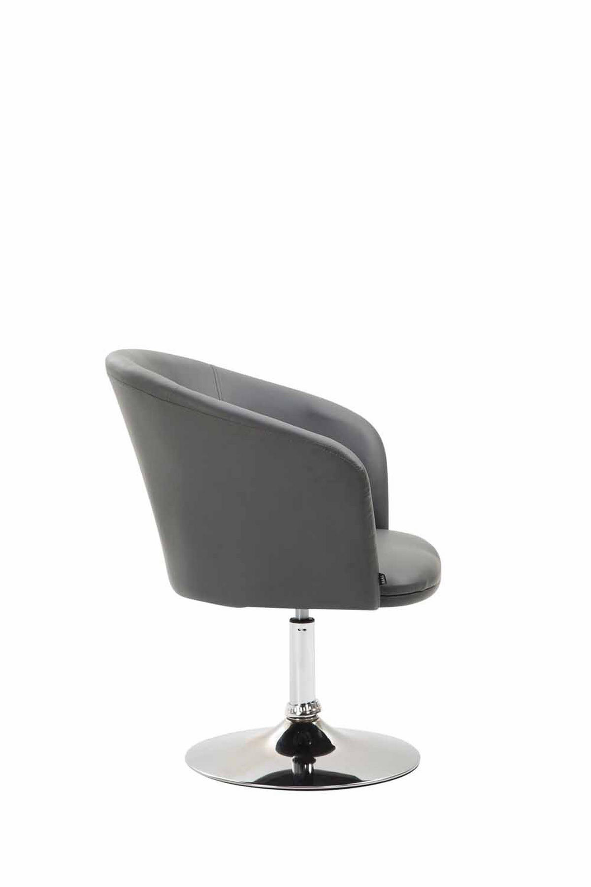 DREHSTUHL Lederlook grau - Chromfarben/Grau, Textil/Metall (66/81/61cm) - CLP