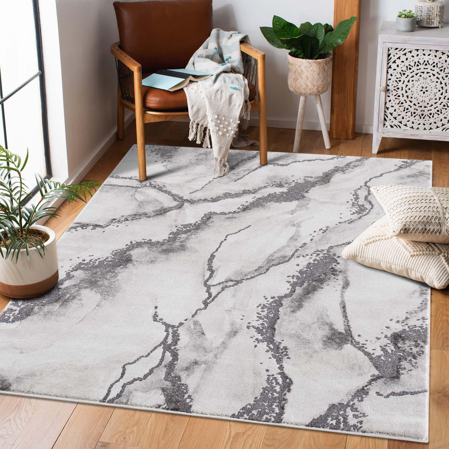 KURZFLOR-TEPPICH Chic 9272 Grau 80x150cm - Grau, Textil (80/150cm) - carpet city