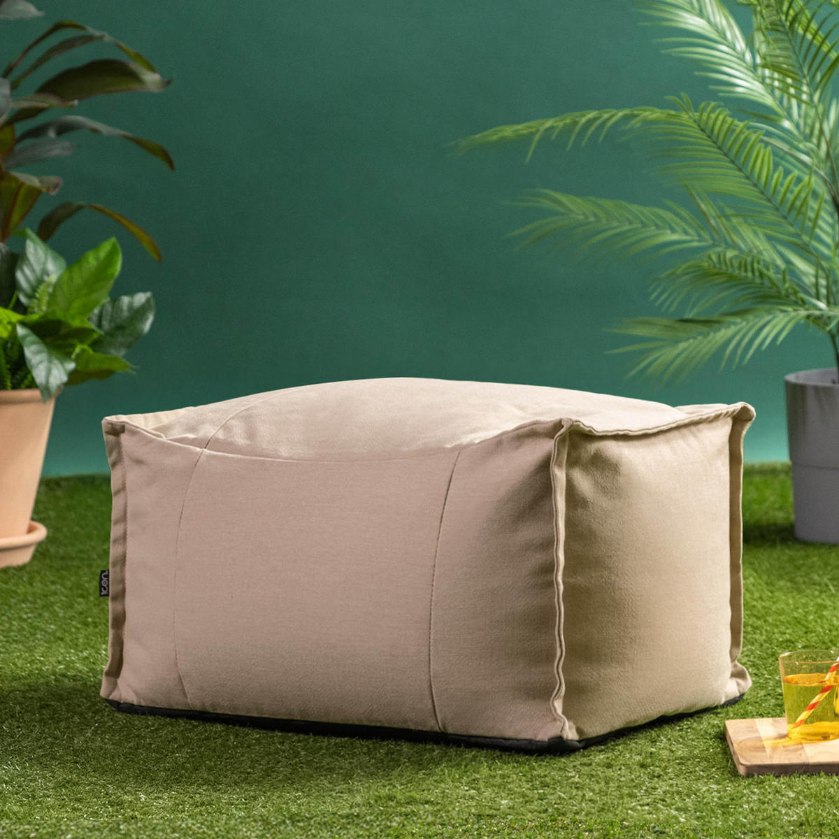 HOCKER Outdoor Bud - Beige, Textil (67/34/45cm) - icon