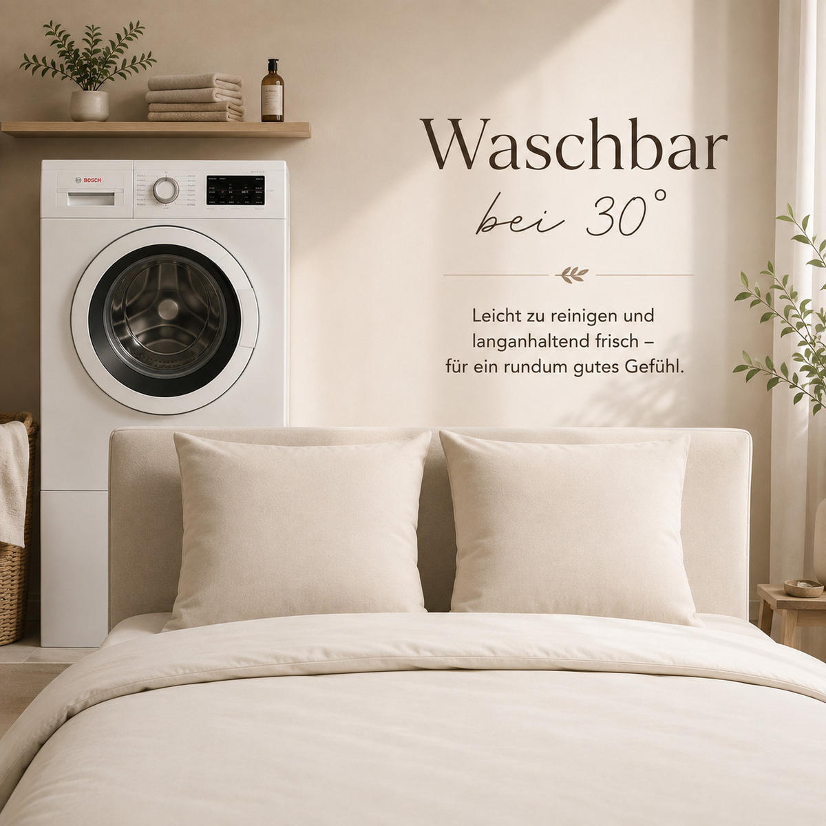 FEDERKISSEN 40/40 cm Baumwolle - Creme, Textil (40/40cm) - TiborTex