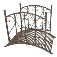 GARTENBRÜCKE Doha Geländer Antik-Optik Stahl Braun-Schwarz 94,5x81,5x120,5cm - Braun, Metall (120.5/81.5/94.5cm) - DELUKE