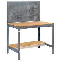 WERKBANK BUFFALO mit Werkzeugwand | HxBxT 84x90x61cm | Traglast 400kg | Grau - Grau, Metall (90/84/61cm) - PROREGAL