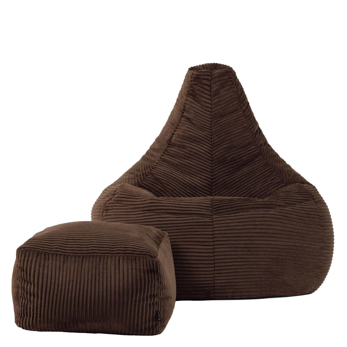 SITZSACK Dalton mit Hocker - Braun, Textil (90/73/84cm) - icon