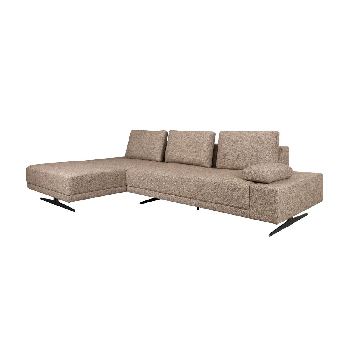 SOFA 3-SITZER Shelly Chaise Longue Links Beige - Beige/Braun, Kunststoff (308/90/183.5cm) - Dutchbone
