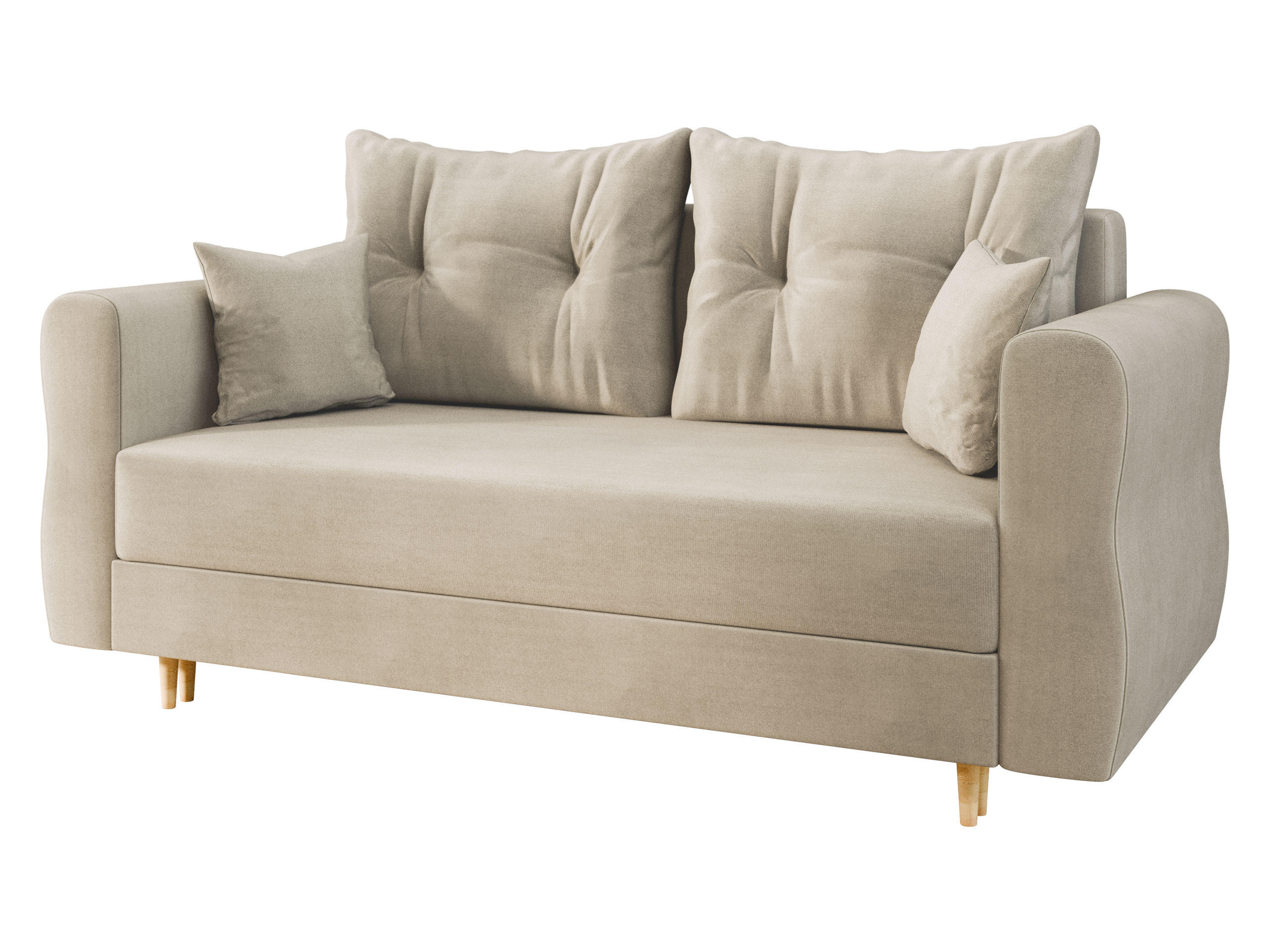 SCHLAFSOFA Zako 2 - Beige/Naturfarben, Holz/Textil (167/85/77cm) - MIRJAN24