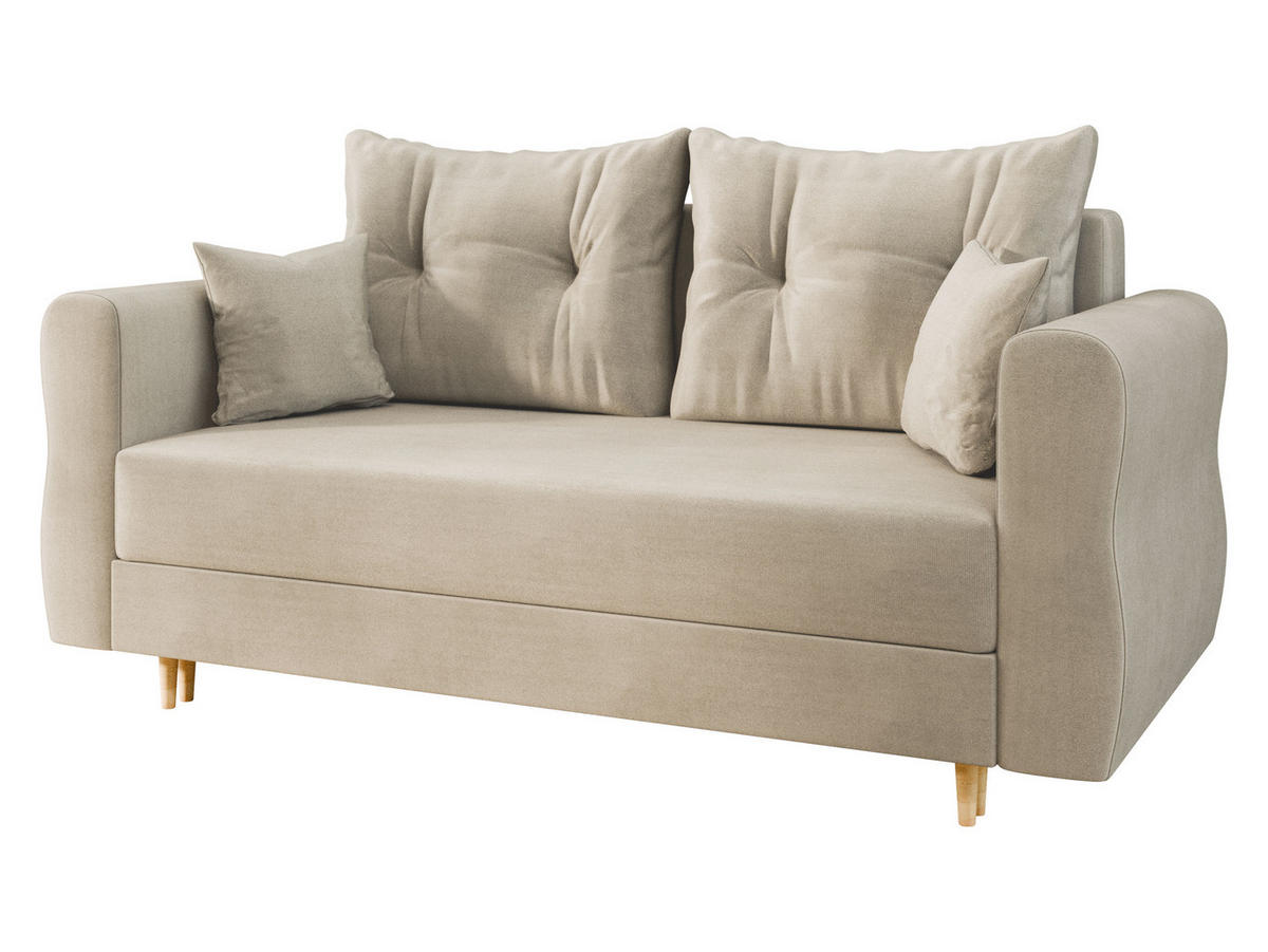 SCHLAFSOFA Zako 2 - Beige/Naturfarben, Holz/Textil (167/85/77cm) - MIRJAN24