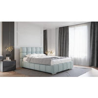 POLSTERBETT Bliss 140 x 200 cm mit Bettkasten und Lattenrost, Taschenfederkernmatratze mit Kokos 20cm - hellgrau - Hellgrau, Holz (140/200cm) - Homesy