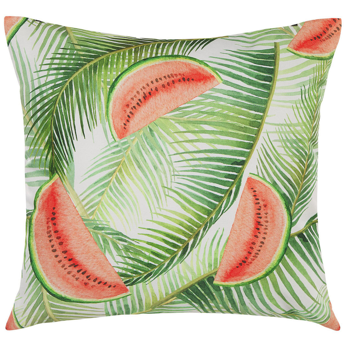GARTENKISSEN 2er-Set Melonen-Motiv bunt 45/45 cm Lovoleto - Hellgrün, Textil (45/45cm) - Beliani