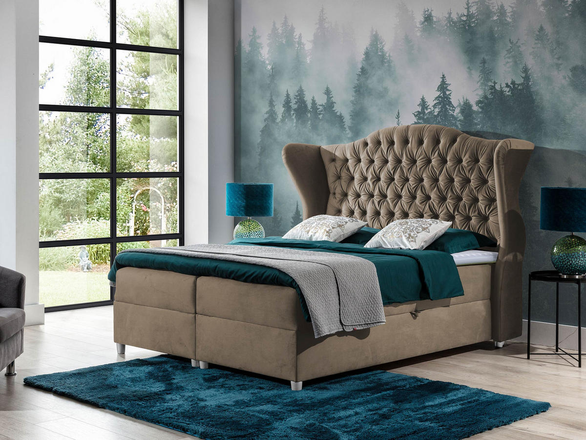 BOXBETT Livia - Hellbraun, Holz (180/200cm) - MIRJAN24