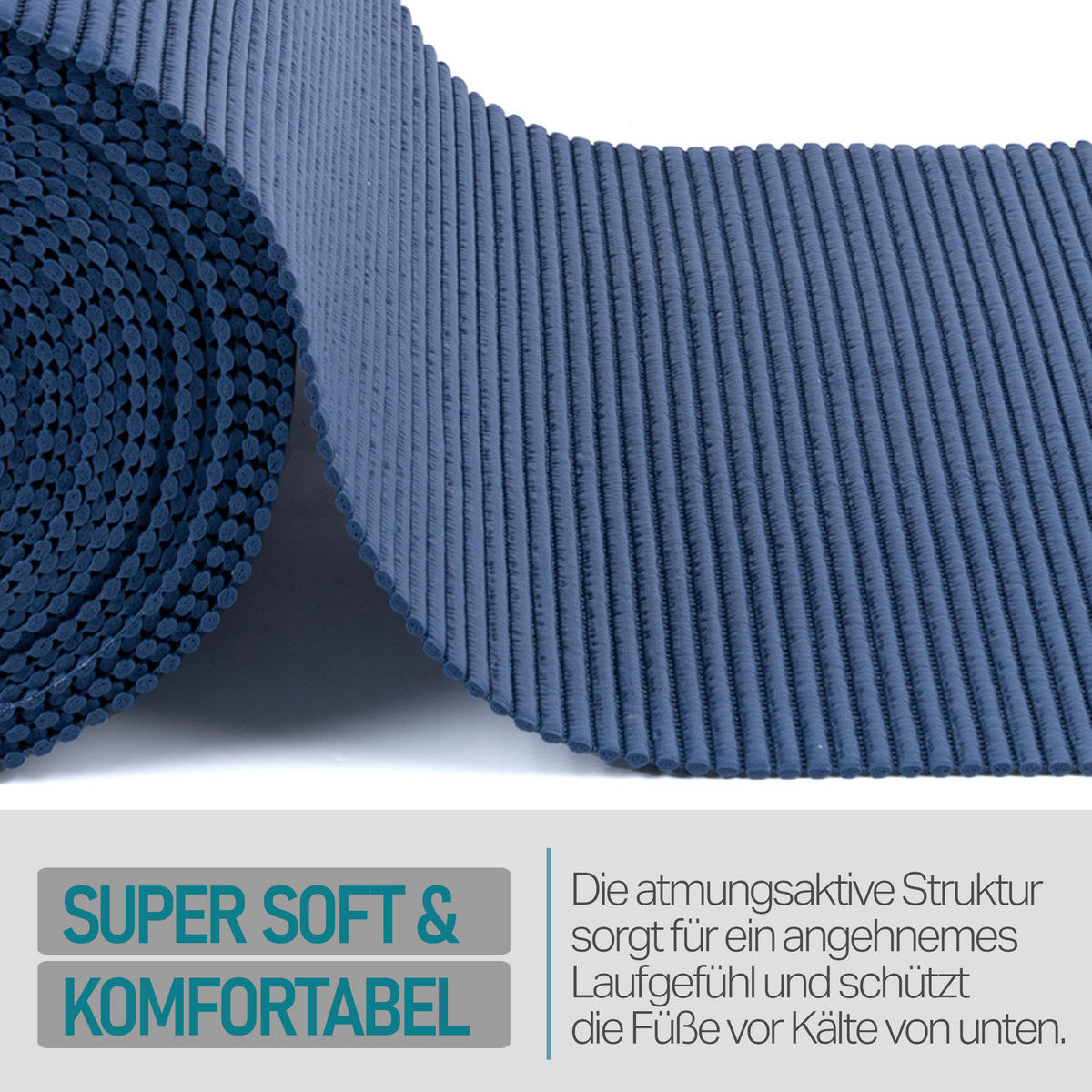 SCHUTZUNTERLAGE Weichschaum auf Rolle 0,65x15 m Blau - Blau, Kunststoff (65/1500cm) - Bestlivings