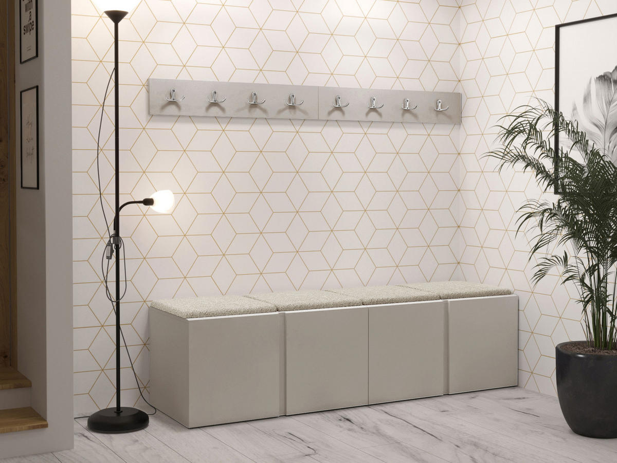 GARDEROBEN-SET Orion VII - Kaschmir/Creme, Holzwerkstoff/Kunststoff (168/42/46cm) - MIRJAN24