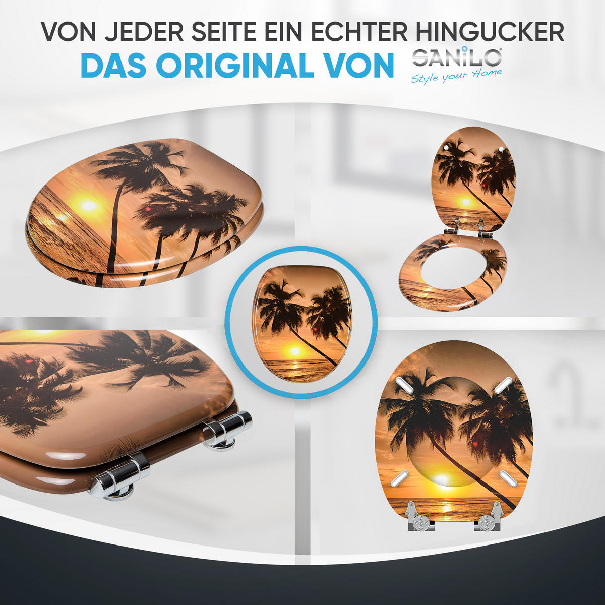 WC-SITZ mit Absenkautomatik Summer - Orange, Holzwerkstoff (38/6/47cm) - Sanilo