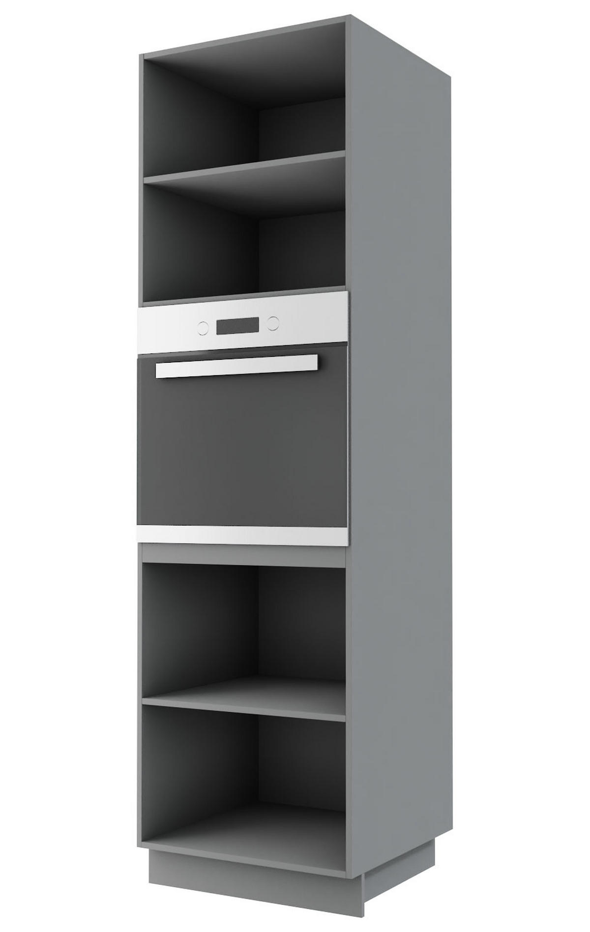 BACKOFENUMBAUSCHRANK Brerra D14/RU/2D RAL 6025 farngrün Matt / Grau Matt 60 / 59 / 207cm - Grau/Grün, Holz/Holzwerkstoff (60/207/59cm) - Feldmann-Wohnen