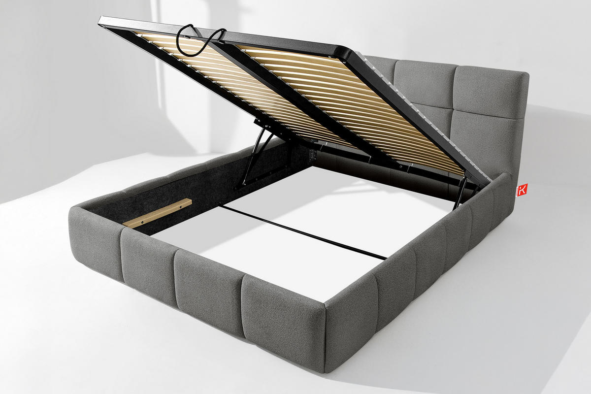 POLSTERBETT ALTOS, dunkelgrau - Dunkelgrau, Holz/Holzwerkstoff (140/200cm) - KONSIMO®