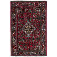 ORIENTTEPPICH handgeknüpft Assadabad Rot 193/126 cm Schurwolle - Rot, Textil (126/193cm) - Looma