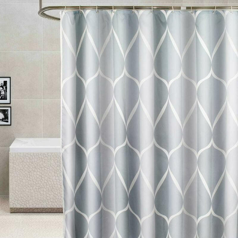 DUSCHVORHANG Grau 240 x 200 cm hochwertig schimmelresistent wasserdicht mit Ringen Badezimmer - Grau, Textil (200/240cm) - MCBOSON