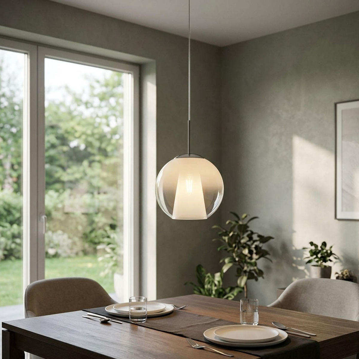 LED HÄNGELEUCHTE BARRY METALL GLAS KLAR - Klar, Glas (25/25/120cm) - Globo Lighting