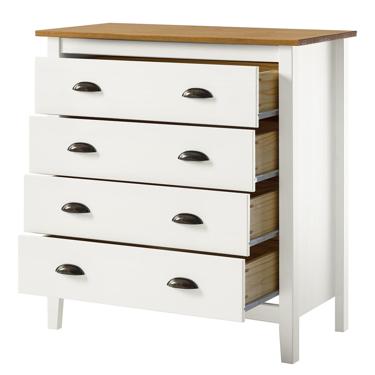 KOMMODE - Kiefer massiv - Kieferfarben, Holz (79/82/40cm) - home24