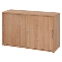 SCHIEBETÜRENSCHRANK - 2 Ordnerhöhen 40/120/74,8 cm in Nussbaumfarben Bügelgriff (Metall) - Nussbaumfarben, Holzwerkstoff (120/74.8/40cm) - bümö