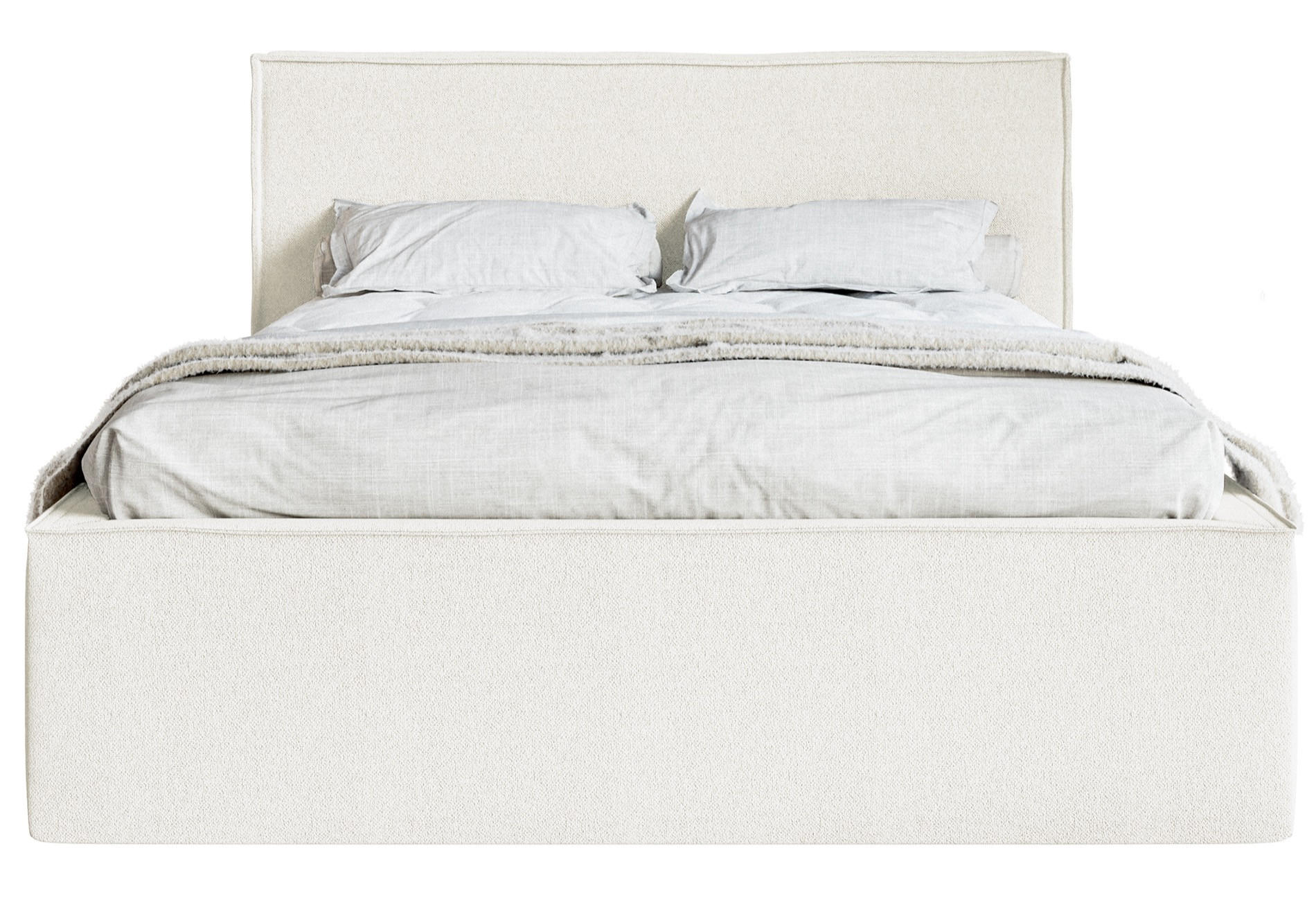 POLSTERBETT LUCERA Creme 180x200 cm - Creme/Schwarz, Holz/Textil (180/200cm) - Selsey