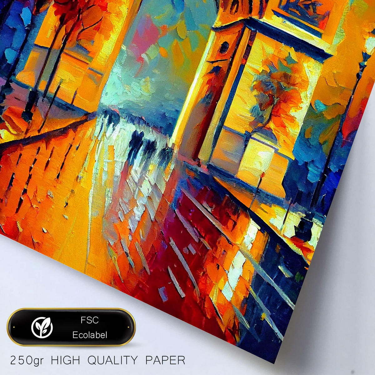 POSTER Set Mit 6 Herbst Im Ölgemälde Stil A3 & A4 Rahmen Aus Hellem Holz - Beige, Papier (29/3cm) - Nacnic