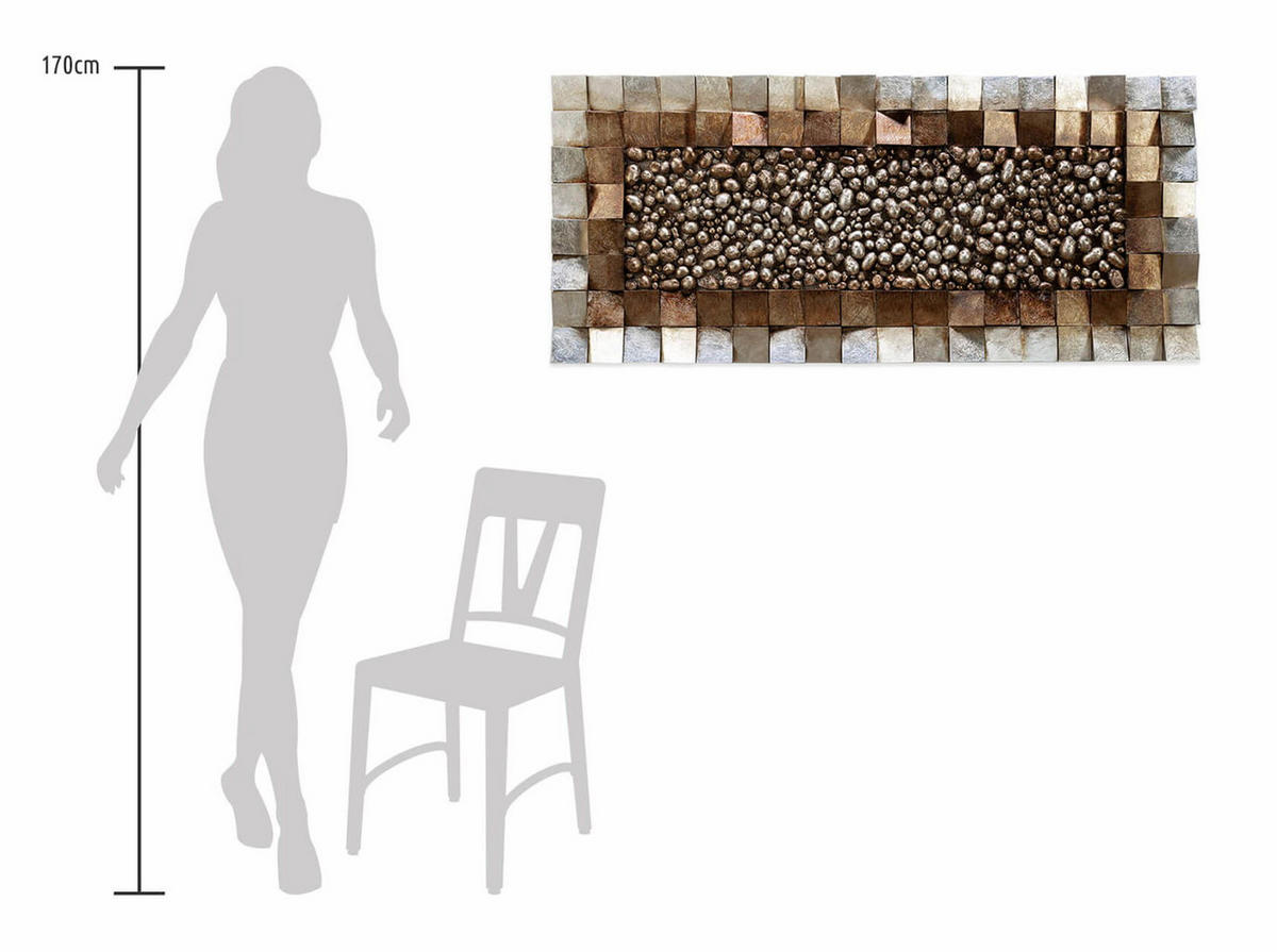 WANDBILD Braun 123/55 cm - Braun, Holz/Kunststoff (6.5/55cm) - KUNSTLOFT