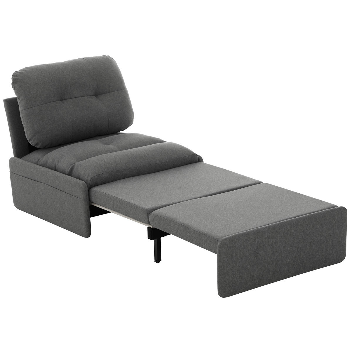 SCHLAFSOFA 92/81.5/90 cm Grau mit Aufbewahrungstasche - Grau, Textil (81.5/90/195cm) - Oxeza