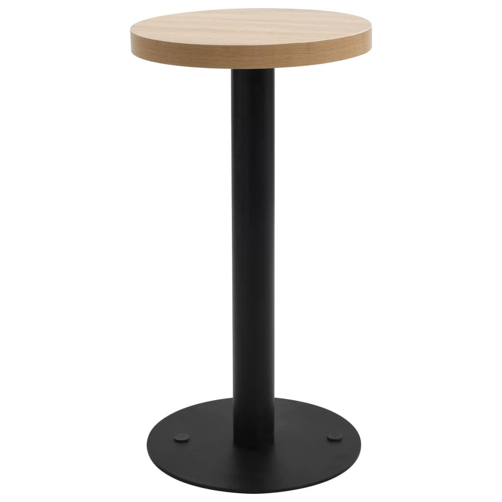 BISTROTISCH Flori rund Hellbraun/Schwarz 40 cm MDF - Schwarz, Holz (40/40/75cm) - DELUKE