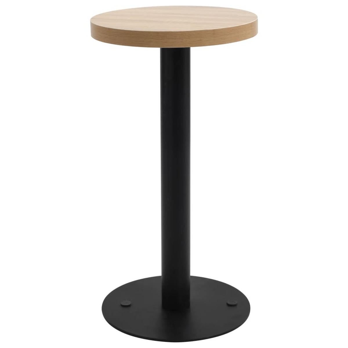 BISTROTISCH Flori rund Hellbraun/Schwarz 40 cm MDF - Schwarz, Holz (40/40/75cm) - DELUKE