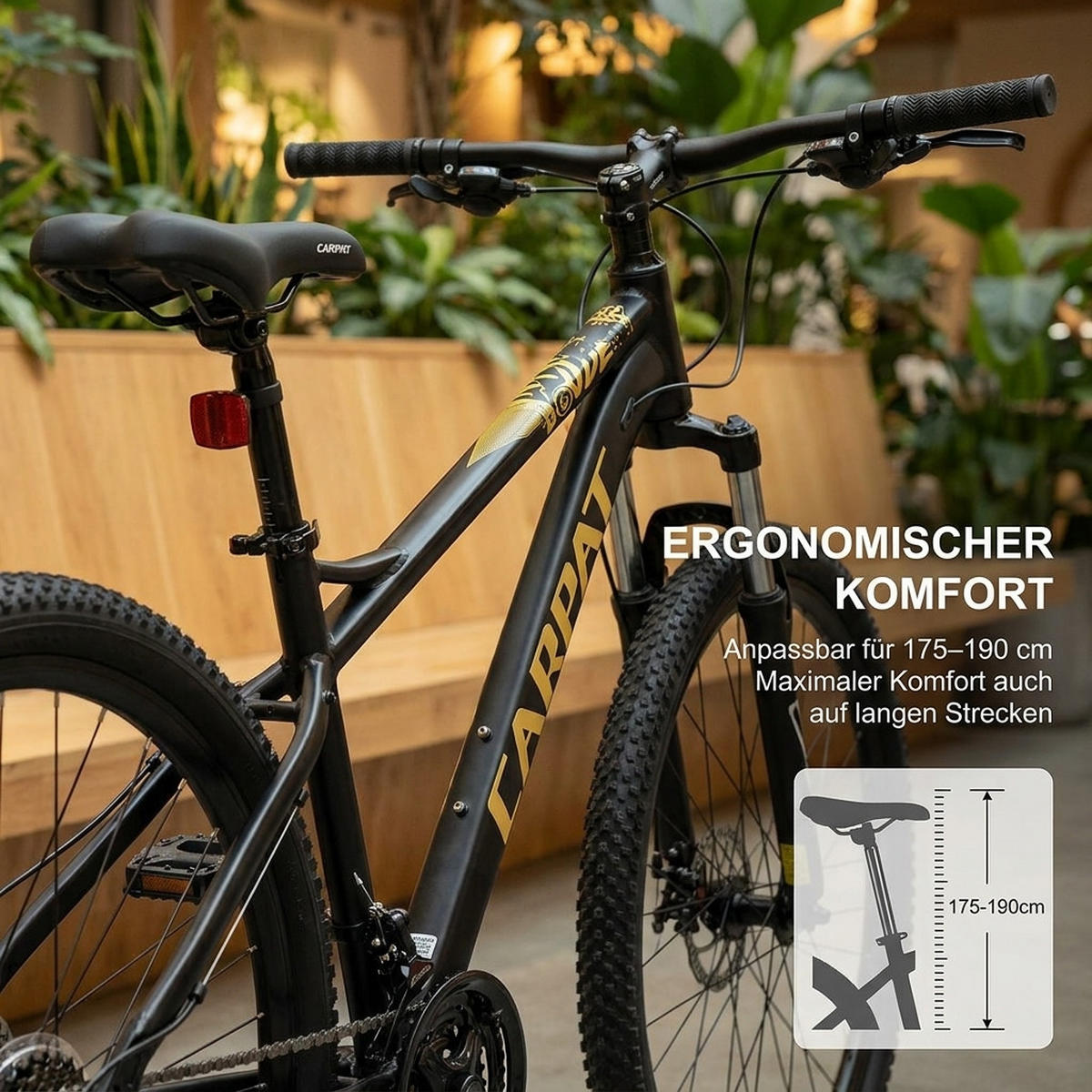 MOUNTAINBIKE 29 Zoll Schwarz – 21-Gang Schaltung - Hydraulische Scheibenbremsen — Hardtail-Rahmen aus Aluminiumlegierung - Schwarz, Metall (20cm) - Oxeza
