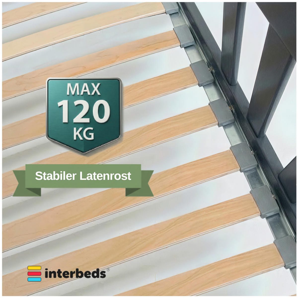 BODENBETT Bella 160x80 mit Rausfallschutz & Lattenrost Kinderbett aus Holz - Grau, Holz (80/160cm) - Interbeds