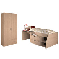KINDERZIMMER-SET 2-tlg. Parisot Milky 22 Holzdekor Weiß/Grau - Weiß/Grau, Kunststoff (100/1/200cm) - 58aufmkessel