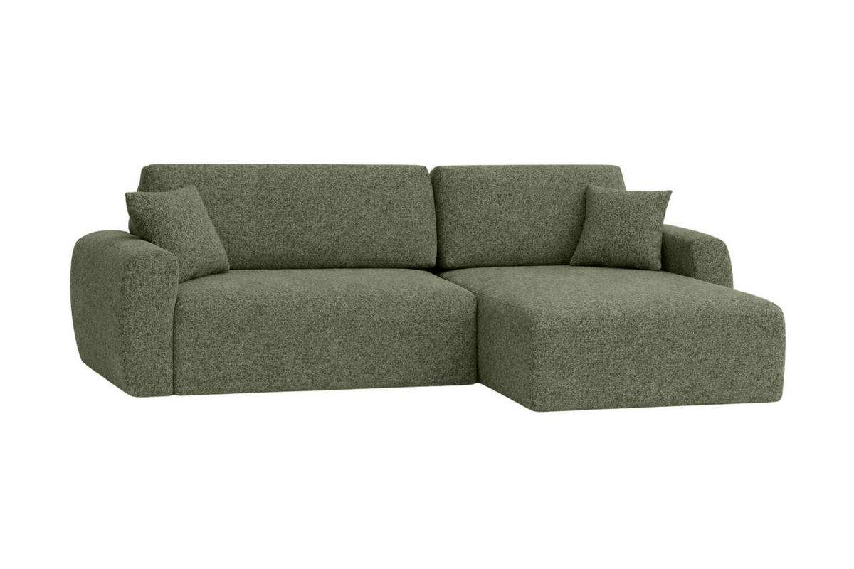 ECKSOFA Mit Schlaffunktion Ariel L, Chenille, Stoff Artico, Moss, Rechts - Hellgrün, Holz (250/142cm) - Kaiser Möbel