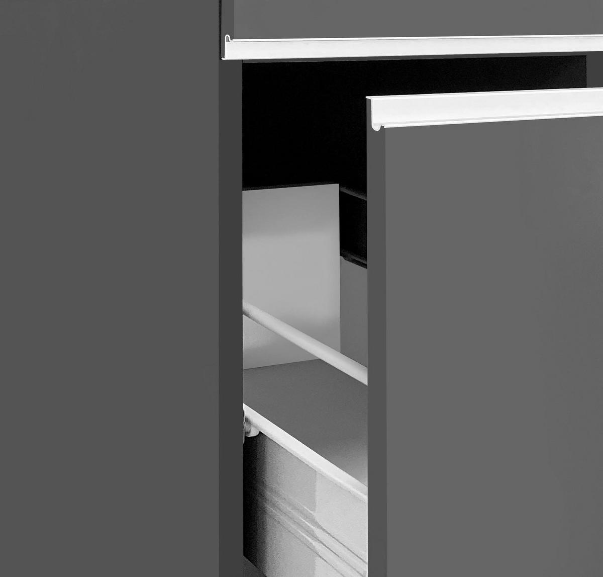 KÜCHENSCHRANK Anthrazit, Eiche 60/30/165 cm - Eichefarben/Anthrazit, Holzwerkstoff (30/165/60cm) - DMORA