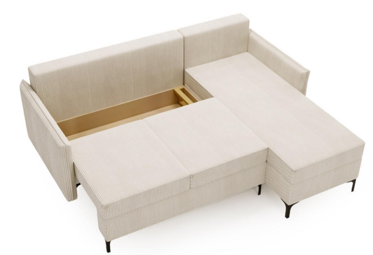 ECKSOFA Beige LEA L Cord Rechts - Beige, Textil (168/213cm) - Sepro Meble
