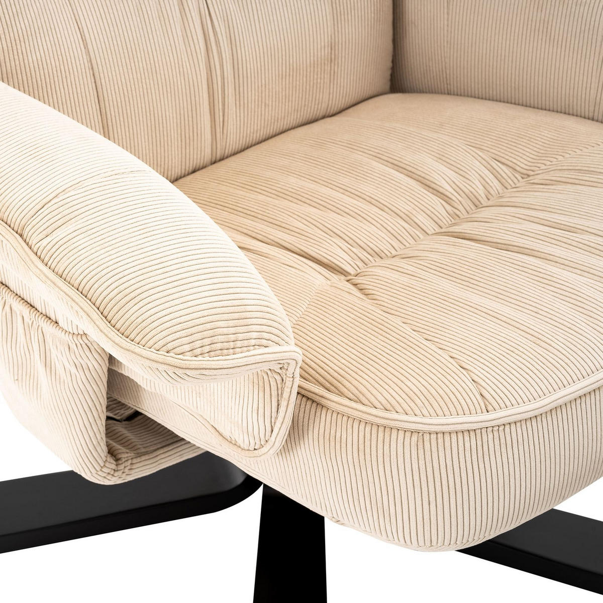 RELAXSESSEL CHARLY - Beige/Schwarz, Textil (76/87/61cm) - IDIMEX